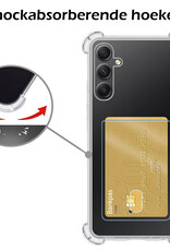 Nomfy Hoesje Geschikt voor Samsung A34 Hoesje Pasjeshouder Shockproof Pas Houder Met 2x Screenprotector - Hoesje Geschikt voor Samsung Galaxy A34 Hoes Met Kaarthouder - Transparant
