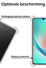 Nomfy Hoesje Geschikt voor Samsung A34 Hoesje Shock Proof Cover Case Shockproof Met Screenprotector - Hoes Geschikt voor Samsung Galaxy A34 Hoes Siliconen Back Case - Transparant