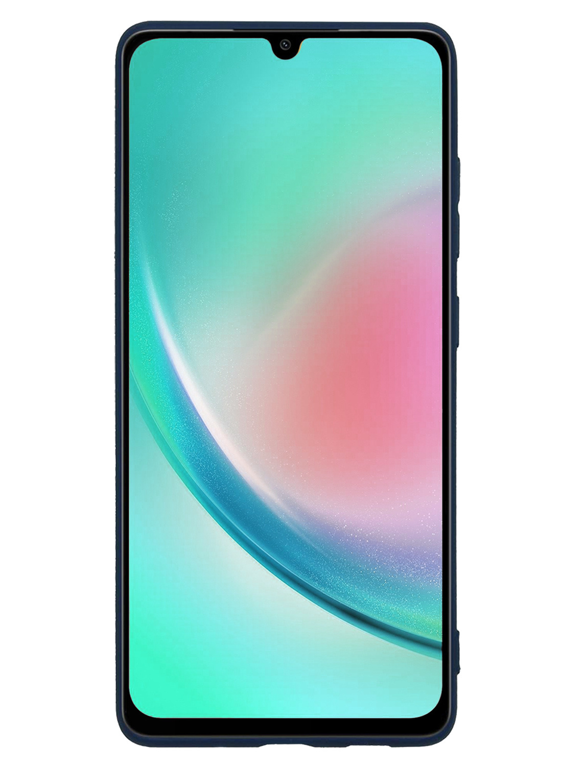 Nomfy Hoesje Geschikt voor Samsung A34 Hoesje Siliconen Cover Case Met Screenprotector - Hoes Geschikt voor Samsung Galaxy A34 Hoes Back Case - Donkerblauw