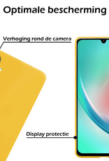 Nomfy Hoesje Geschikt voor Samsung A34 Hoesje Siliconen Cover Case Met Screenprotector - Hoes Geschikt voor Samsung Galaxy A34 Hoes Back Case - Geel