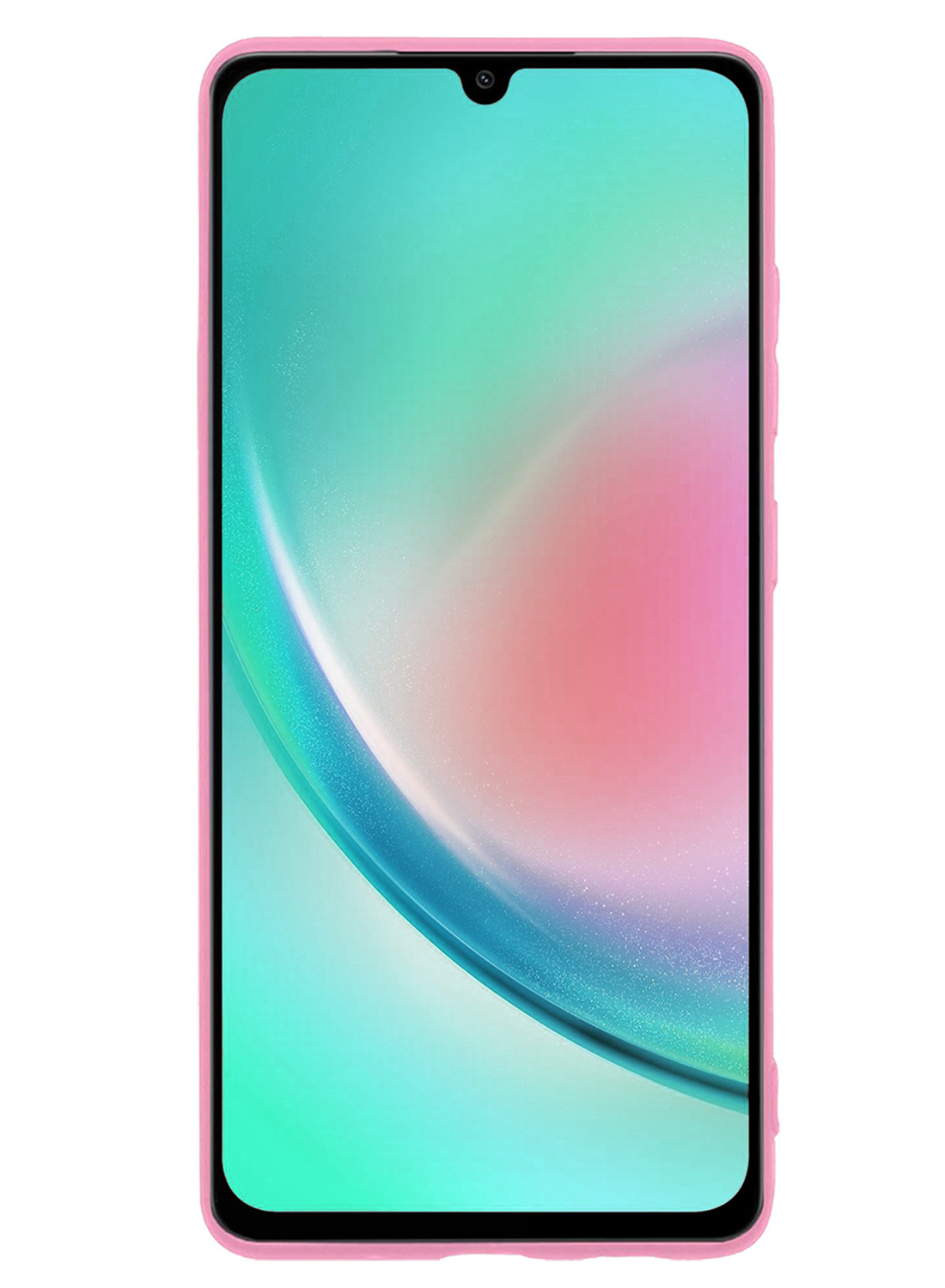 Nomfy Hoesje Geschikt voor Samsung A34 Hoesje Siliconen Cover Case Met Screenprotector - Hoes Geschikt voor Samsung Galaxy A34 Hoes Back Case - Lichtroze