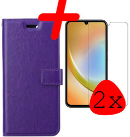 BASEY. BASEY. Samsung Galaxy A34 Hoesje Bookcase Paars Met 2x Screenprotector