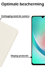 Nomfy Hoesje Geschikt voor Samsung A34 Hoesje Siliconen Cover Case Met Screenprotector - Hoes Geschikt voor Samsung Galaxy A34 Hoes Back Case - Wit