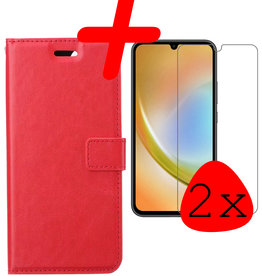 BASEY. BASEY. Samsung Galaxy A34 Hoesje Bookcase Rood Met 2x Screenprotector