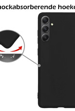 Nomfy Hoesje Geschikt voor Samsung A34 Hoesje Siliconen Cover Case Met Screenprotector - Hoes Geschikt voor Samsung Galaxy A34 Hoes Back Case - Zwart
