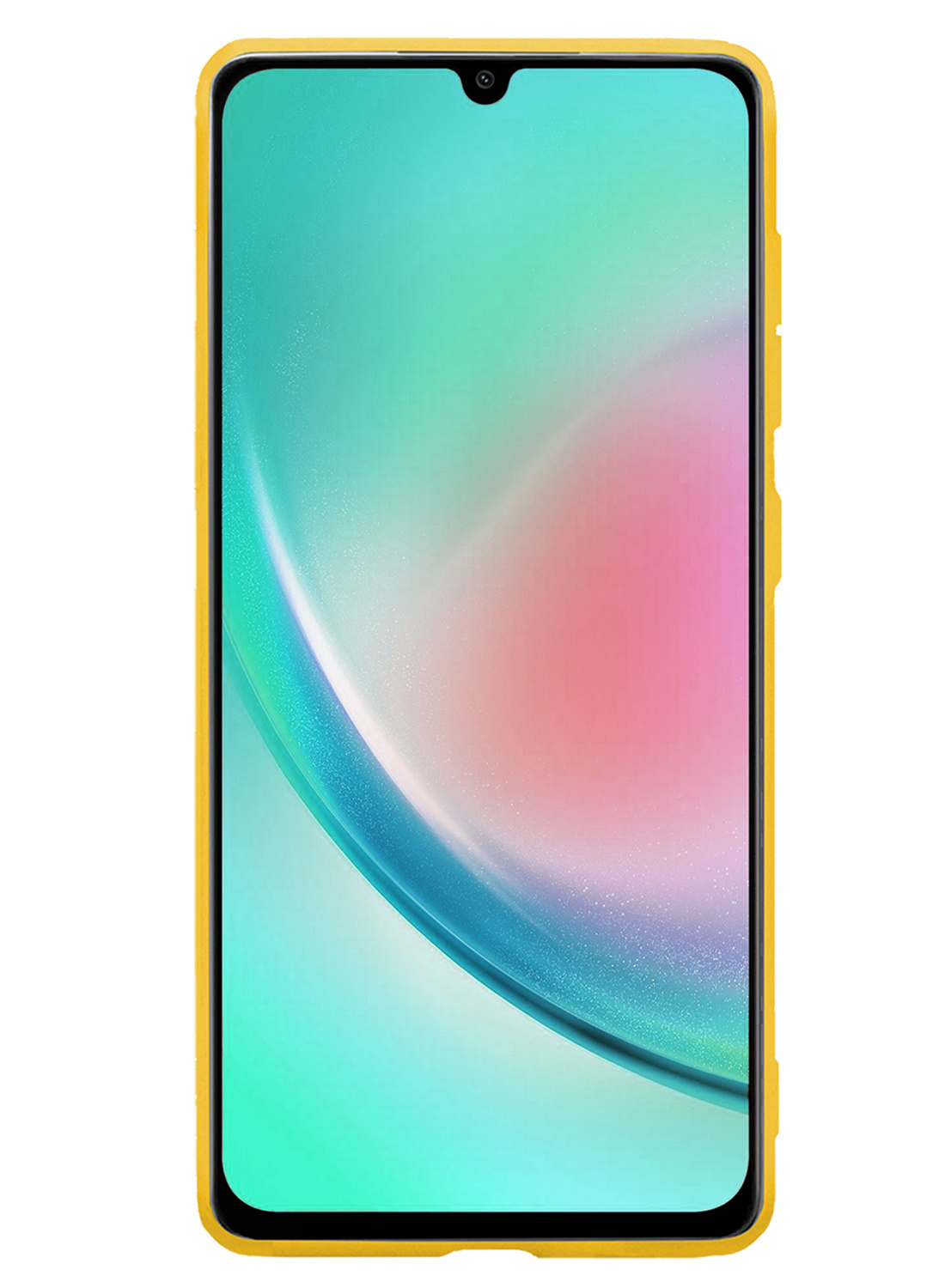 Nomfy Hoesje Geschikt voor Samsung A34 Hoesje Siliconen Cover Case Met 2x Screenprotector - Hoes Geschikt voor Samsung Galaxy A34 Hoes Back Case - Geel