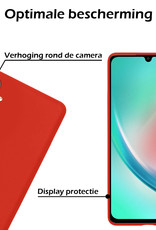 Nomfy Hoesje Geschikt voor Samsung A34 Hoesje Siliconen Cover Case Met 2x Screenprotector - Hoes Geschikt voor Samsung Galaxy A34 Hoes Back Case - Rood