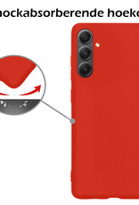 Nomfy Hoesje Geschikt voor Samsung A34 Hoesje Siliconen Cover Case Met 2x Screenprotector - Hoes Geschikt voor Samsung Galaxy A34 Hoes Back Case - Rood