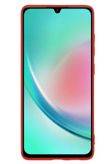 Nomfy Hoesje Geschikt voor Samsung A34 Hoesje Siliconen Cover Case Met 2x Screenprotector - Hoes Geschikt voor Samsung Galaxy A34 Hoes Back Case - Rood