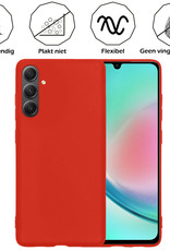 Nomfy Hoesje Geschikt voor Samsung A34 Hoesje Siliconen Cover Case Met 2x Screenprotector - Hoes Geschikt voor Samsung Galaxy A34 Hoes Back Case - Rood