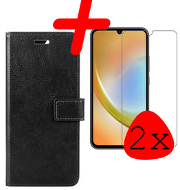 BASEY. BASEY. Samsung Galaxy A34 Hoesje Bookcase Zwart Met 2x Screenprotector