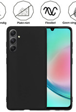 Nomfy Samsung A34 Hoesje Siliconen Case Back Cover Met 2x Screenprotector - Samsung Galaxy A34 Hoes Cover Silicone - Zwart