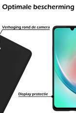 Nomfy Hoesje Geschikt voor Samsung A34 Hoesje Siliconen Cover Case Met 2x Screenprotector - Hoes Geschikt voor Samsung Galaxy A34 Hoes Back Case - Zwart