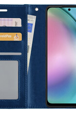 BASEY. Hoes Geschikt voor Samsung A54 Hoesje Bookcase Hoes Flip Case Book Cover Met Screenprotector - Hoesje Geschikt voor Samsung Galaxy A54 Hoes Book Case Hoesje - Donkerblauw