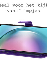 BASEY. Hoes Geschikt voor Samsung A54 Hoesje Bookcase Hoes Flip Case Book Cover Met Screenprotector - Hoesje Geschikt voor Samsung Galaxy A54 Hoes Book Case Hoesje - Paars