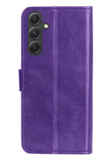 BASEY. Hoes Geschikt voor Samsung A54 Hoesje Bookcase Hoes Flip Case Book Cover Met Screenprotector - Hoesje Geschikt voor Samsung Galaxy A54 Hoes Book Case Hoesje - Paars