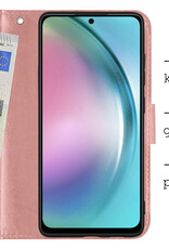 BASEY. Hoes Geschikt voor Samsung A54 Hoesje Bookcase Hoes Flip Case Book Cover Met Screenprotector - Hoesje Geschikt voor Samsung Galaxy A54 Hoes Book Case Hoesje - Rosé goud