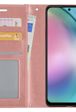 BASEY. Hoes Geschikt voor Samsung A54 Hoesje Bookcase Hoes Flip Case Book Cover Met Screenprotector - Hoesje Geschikt voor Samsung Galaxy A54 Hoes Book Case Hoesje - Rosé goud