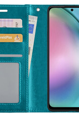 BASEY. Hoes Geschikt voor Samsung A54 Hoesje Bookcase Hoes Flip Case Book Cover Met Screenprotector - Hoesje Geschikt voor Samsung Galaxy A54 Hoes Book Case Hoesje - Turquoise