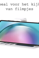 BASEY. Hoes Geschikt voor Samsung A54 Hoesje Bookcase Hoes Flip Case Book Cover Met Screenprotector - Hoesje Geschikt voor Samsung Galaxy A54 Hoes Book Case Hoesje - Wit