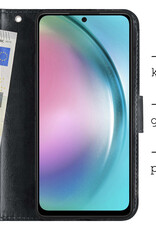 Hoes Geschikt voor Samsung A54 Hoesje Bookcase Hoes Flip Case Book Cover Met Screenprotector - Hoesje Geschikt voor Samsung Galaxy A54 Hoes Book Case Hoesje - Zwart