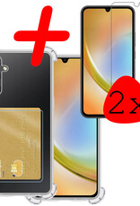 BASEY. Hoes Geschikt voor Samsung A34 Hoesje Shock Proof Case Hoes Met 2x Screenprotector - Hoesje Geschikt voor Samsung Galaxy A34 Hoes Cover Shockproof - Transparant