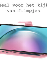 BASEY. Hoes Geschikt voor Samsung A54 Hoesje Bookcase Hoes Flip Case Book Cover Met 2x Screenprotector - Hoesje Geschikt voor Samsung Galaxy A54 Hoes Book Case Hoesje - Lichtroze
