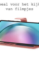 BASEY. Hoes Geschikt voor Samsung A54 Hoesje Bookcase Hoes Flip Case Book Cover Met 2x Screenprotector - Hoesje Geschikt voor Samsung Galaxy A54 Hoes Book Case Hoesje - Rosé goud