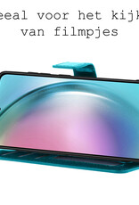 BASEY. Hoes Geschikt voor Samsung A54 Hoesje Bookcase Hoes Flip Case Book Cover Met 2x Screenprotector - Hoesje Geschikt voor Samsung Galaxy A54 Hoes Book Case Hoesje - Turquoise