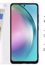 BASEY. Hoes Geschikt voor Samsung A54 Hoesje Bookcase Hoes Flip Case Book Cover Met 2x Screenprotector - Hoesje Geschikt voor Samsung Galaxy A54 Hoes Book Case Hoesje - Wit