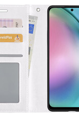 BASEY. Hoes Geschikt voor Samsung A54 Hoesje Bookcase Hoes Flip Case Book Cover Met 2x Screenprotector - Hoesje Geschikt voor Samsung Galaxy A54 Hoes Book Case Hoesje - Wit