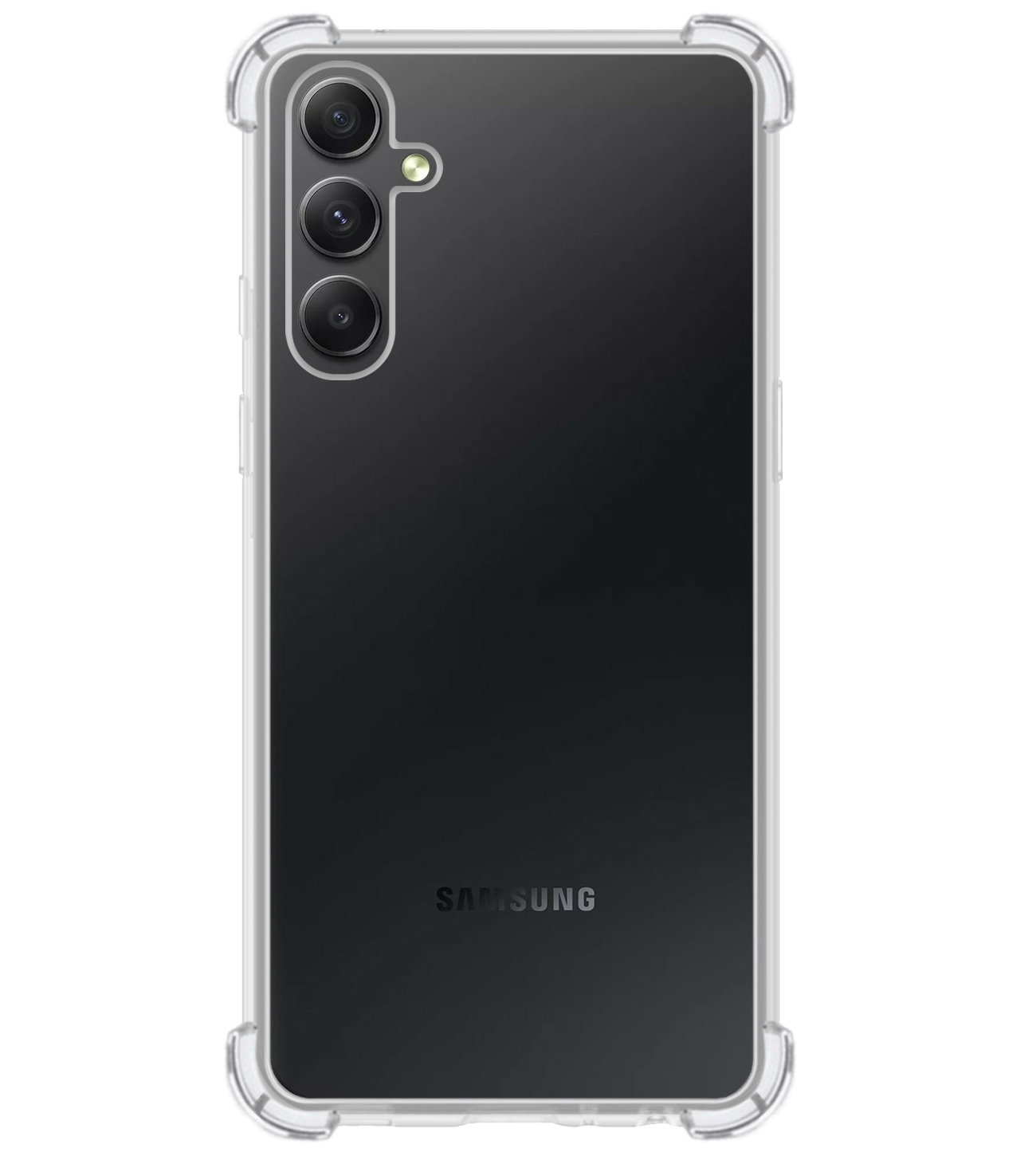 BASEY. Hoes Geschikt voor Samsung A54 Hoesje Shock Proof Case Hoes Siliconen Met Screenprotector - Hoesje Geschikt voor Samsung Galaxy A54 Hoes Cover Shockproof - Transparant