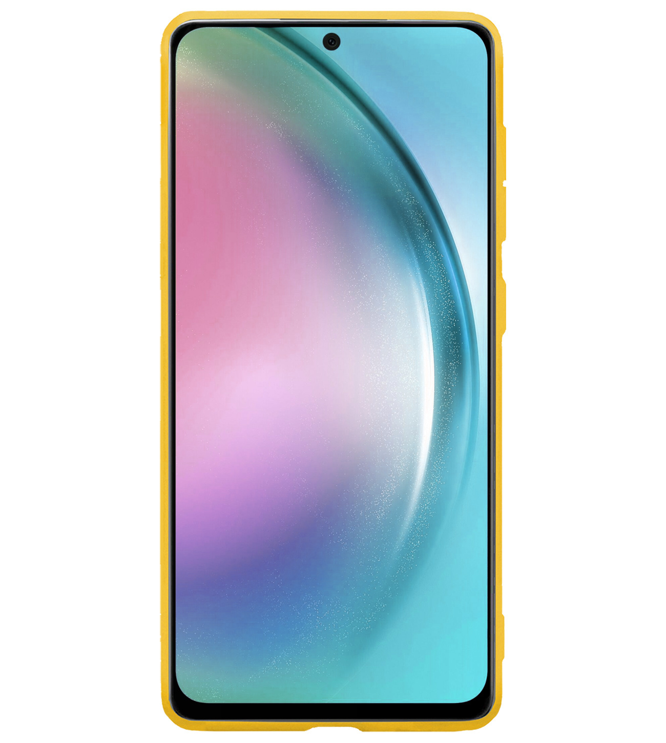 BASEY. Hoes Geschikt voor Samsung A54 Hoesje Siliconen Back Cover Case Met Screenprotector - Hoesje Geschikt voor Samsung Galaxy A54 Hoes Cover Hoesje - Geel