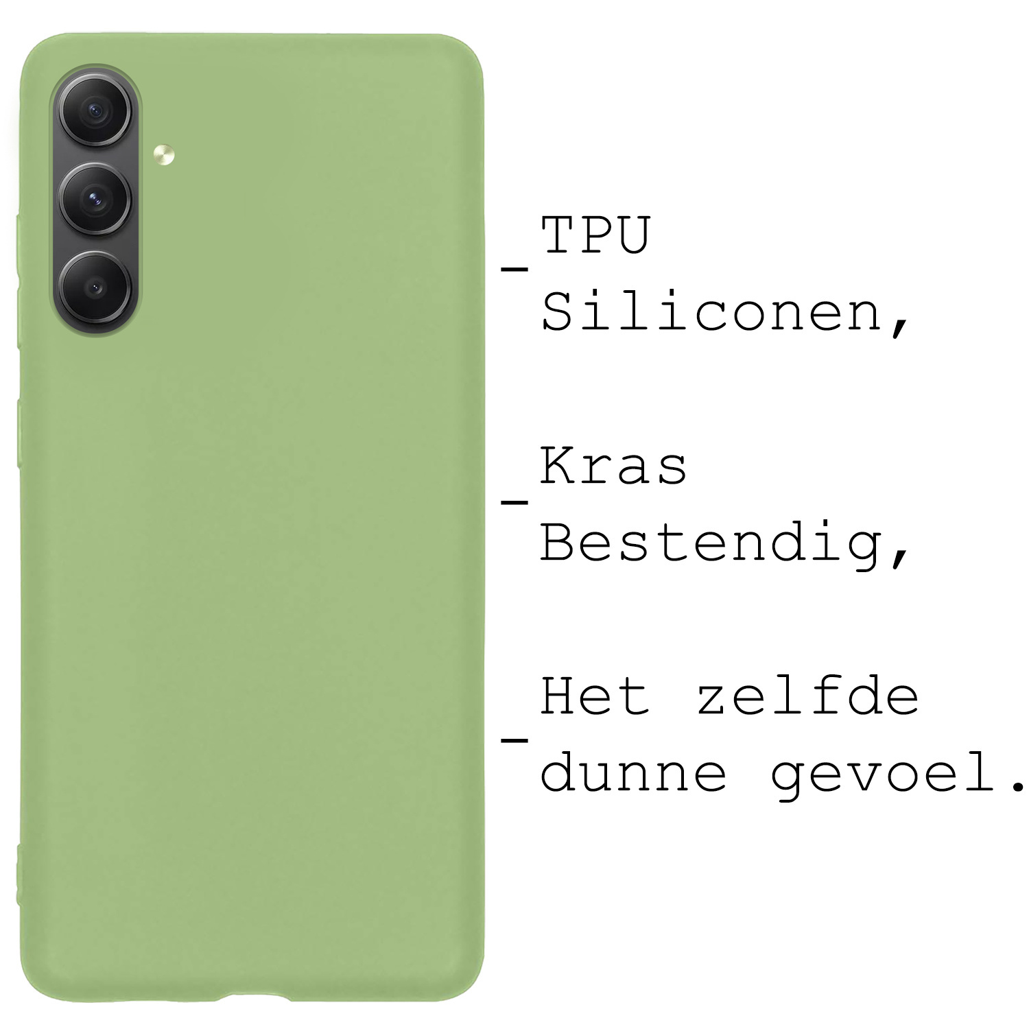 BASEY. Hoes Geschikt voor Samsung A54 Hoesje Siliconen Back Cover Case Met Screenprotector - Hoesje Geschikt voor Samsung Galaxy A54 Hoes Cover Hoesje - Groen