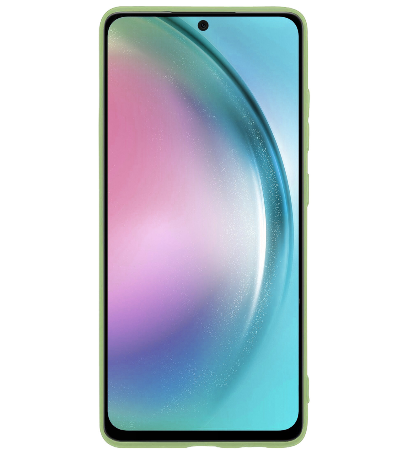 BASEY. Hoes Geschikt voor Samsung A54 Hoesje Siliconen Back Cover Case Met Screenprotector - Hoesje Geschikt voor Samsung Galaxy A54 Hoes Cover Hoesje - Groen
