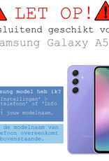 Hoes Geschikt voor Samsung A54 Hoesje Siliconen Back Cover Case Met Screenprotector - Hoesje Geschikt voor Samsung Galaxy A54 Hoes Cover Hoesje - Lila