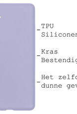 BASEY. Hoes Geschikt voor Samsung A54 Hoesje Siliconen Back Cover Case Met Screenprotector - Hoesje Geschikt voor Samsung Galaxy A54 Hoes Cover Hoesje - Lila