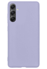 Hoes Geschikt voor Samsung A54 Hoesje Siliconen Back Cover Case Met Screenprotector - Hoesje Geschikt voor Samsung Galaxy A54 Hoes Cover Hoesje - Lila