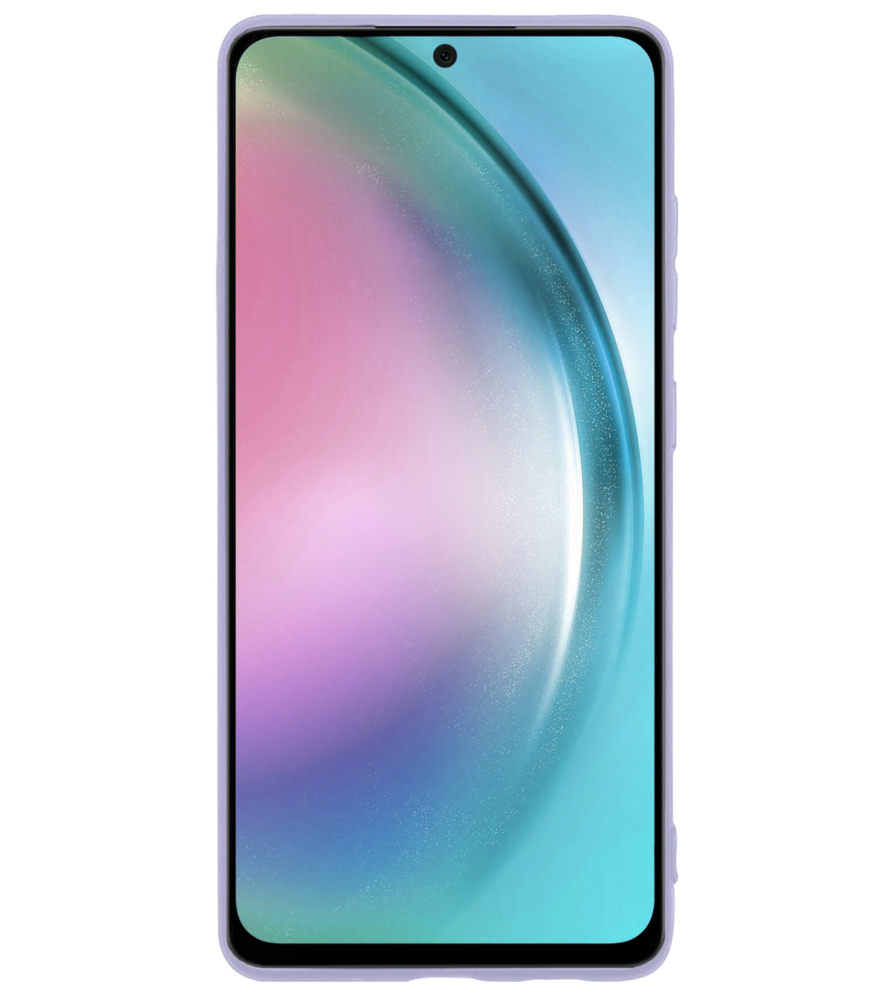BASEY. Hoes Geschikt voor Samsung A54 Hoesje Siliconen Back Cover Case Met Screenprotector - Hoesje Geschikt voor Samsung Galaxy A54 Hoes Cover Hoesje - Lila