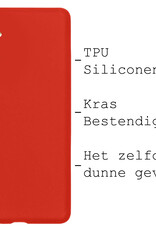 BASEY. Hoes Geschikt voor Samsung A54 Hoesje Siliconen Back Cover Case Met Screenprotector - Hoesje Geschikt voor Samsung Galaxy A54 Hoes Cover Hoesje - Rood