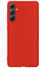 BASEY. Hoes Geschikt voor Samsung A54 Hoesje Siliconen Back Cover Case Met Screenprotector - Hoesje Geschikt voor Samsung Galaxy A54 Hoes Cover Hoesje - Rood