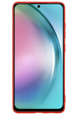 BASEY. Hoes Geschikt voor Samsung A54 Hoesje Siliconen Back Cover Case Met Screenprotector - Hoesje Geschikt voor Samsung Galaxy A54 Hoes Cover Hoesje - Rood
