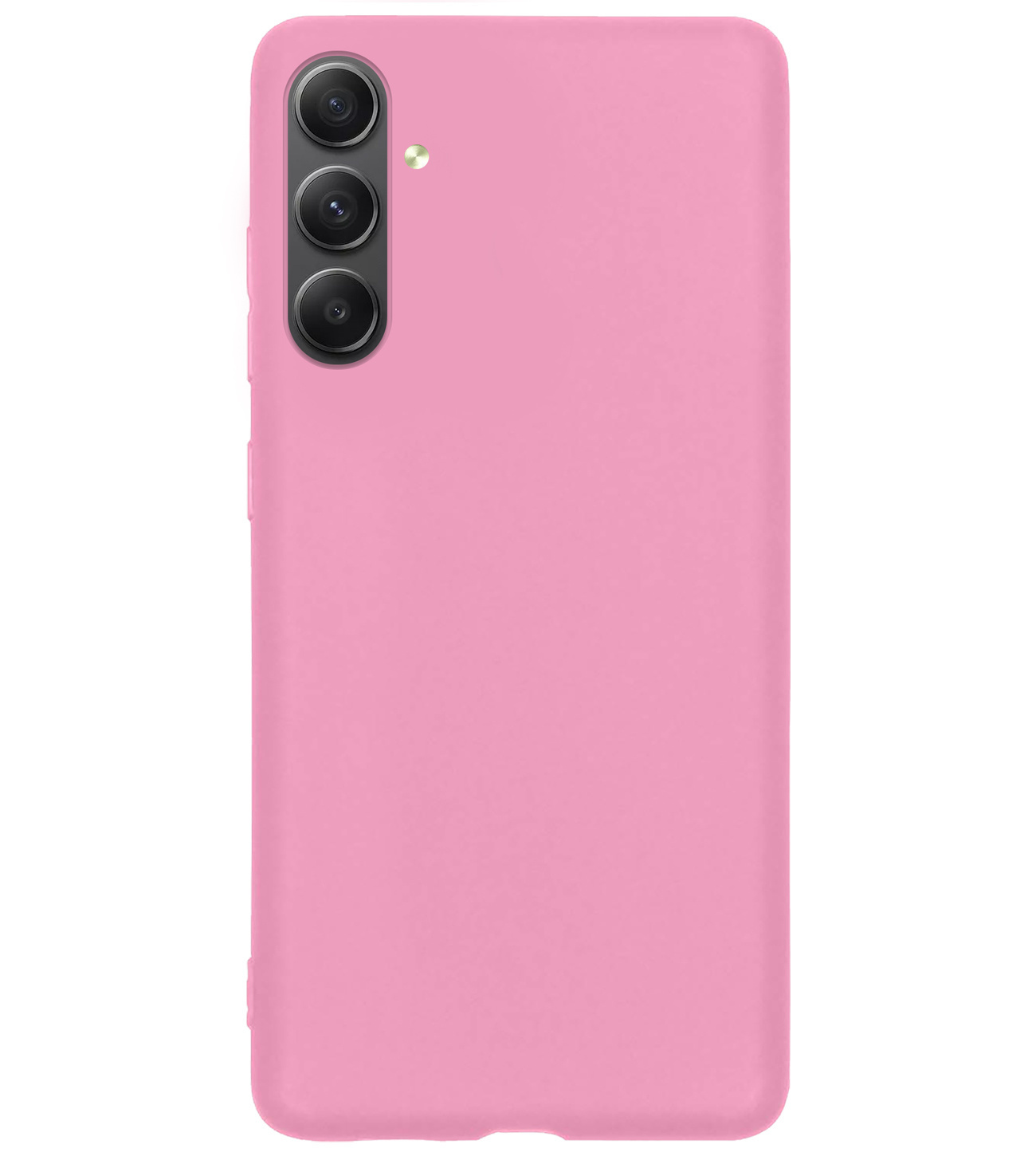 BASEY. Hoes Geschikt voor Samsung A54 Hoesje Siliconen Back Cover Case Met Screenprotector - Hoesje Geschikt voor Samsung Galaxy A54 Hoes Cover Hoesje - Lichtroze
