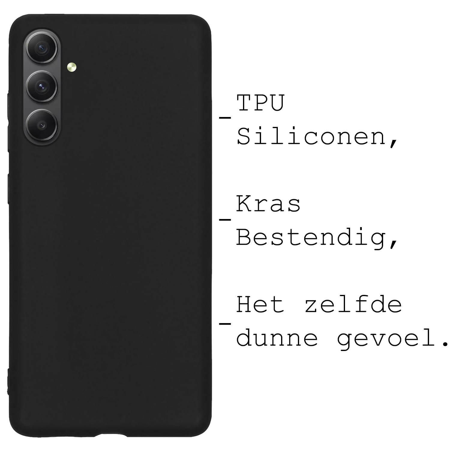 BASEY. Hoes Geschikt voor Samsung A54 Hoesje Siliconen Back Cover Case Met Screenprotector - Hoesje Geschikt voor Samsung Galaxy A54 Hoes Cover Hoesje - Zwart