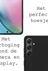 BASEY. Hoes Geschikt voor Samsung A54 Hoesje Siliconen Back Cover Case Met Screenprotector - Hoesje Geschikt voor Samsung Galaxy A54 Hoes Cover Hoesje - Zwart