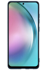 Hoes Geschikt voor Samsung A54 Hoesje Siliconen Back Cover Case Met 2x Screenprotector - Hoesje Geschikt voor Samsung Galaxy A54 Hoes Cover Hoesje - Donkerblauw