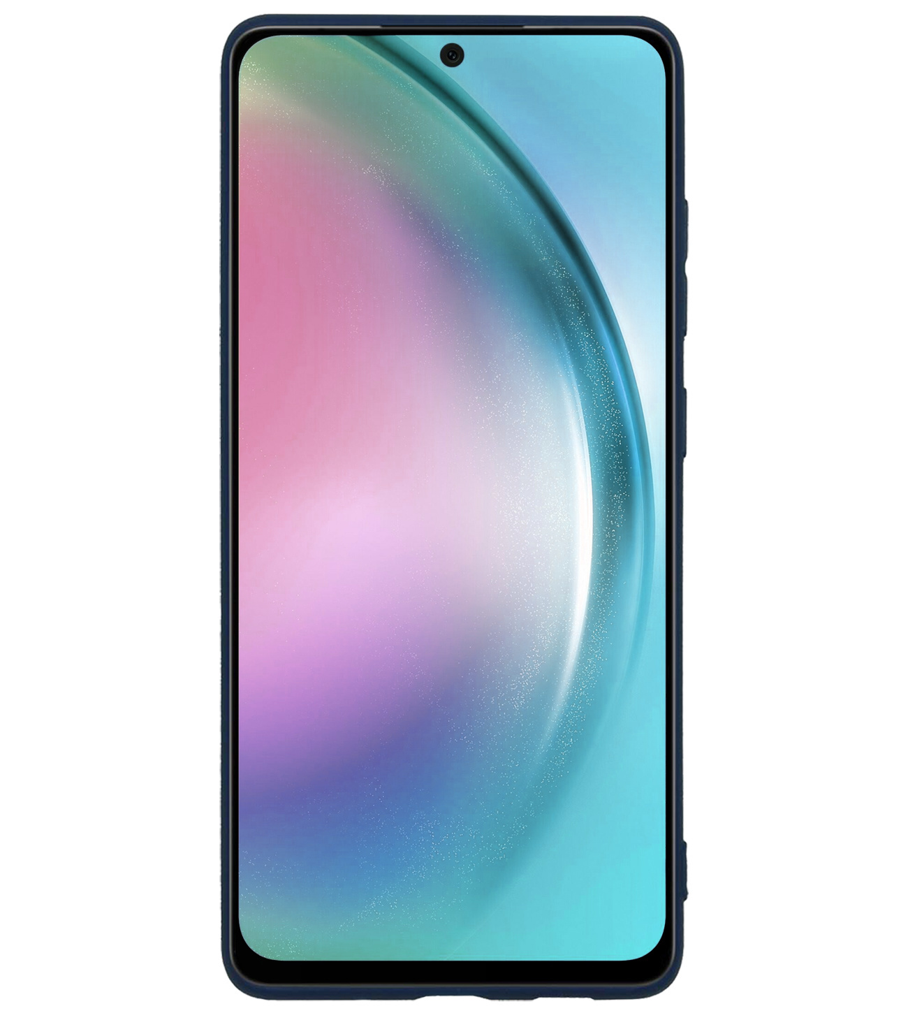 BASEY. Hoes Geschikt voor Samsung A54 Hoesje Siliconen Back Cover Case Met 2x Screenprotector - Hoesje Geschikt voor Samsung Galaxy A54 Hoes Cover Hoesje - Donkerblauw