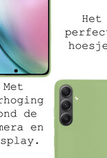 BASEY. Hoes Geschikt voor Samsung A54 Hoesje Siliconen Back Cover Case Met 2x Screenprotector - Hoesje Geschikt voor Samsung Galaxy A54 Hoes Cover Hoesje - Groen