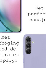 BASEY. Hoes Geschikt voor Samsung A54 Hoesje Siliconen Back Cover Case Met 2x Screenprotector - Hoesje Geschikt voor Samsung Galaxy A54 Hoes Cover Hoesje - Lila