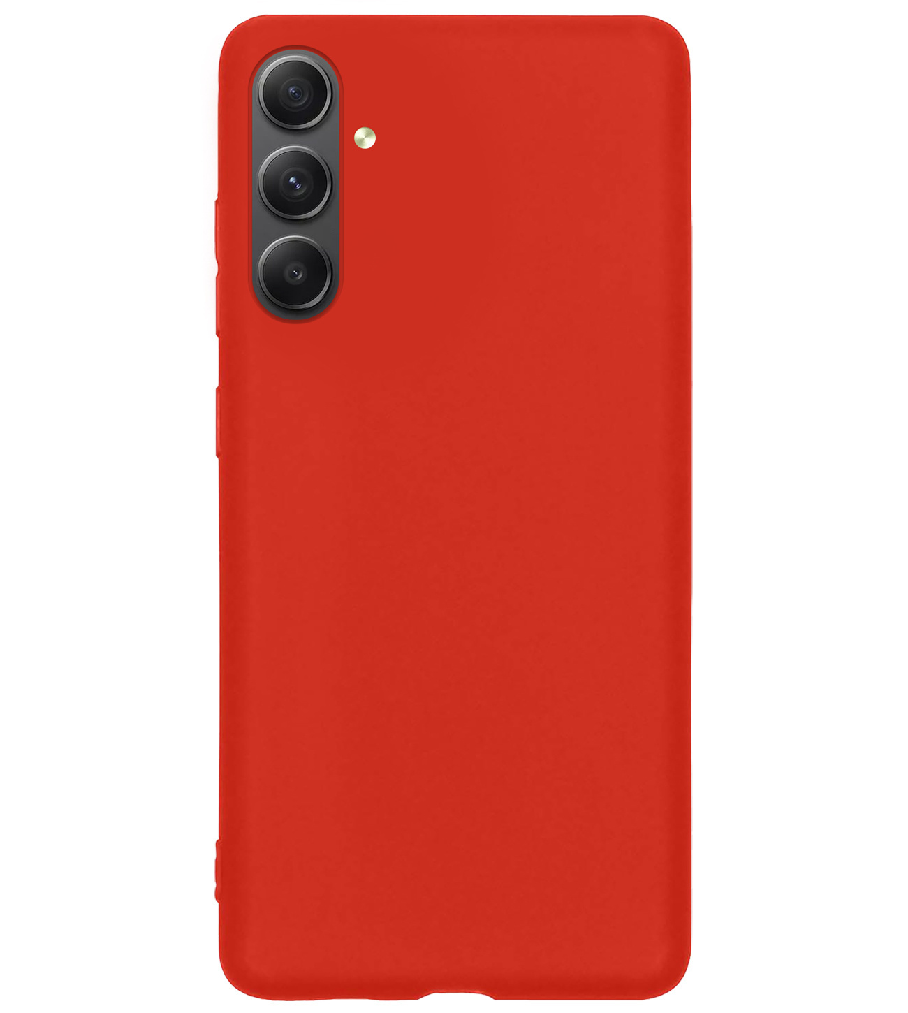 Hoes Geschikt voor Samsung A54 Hoesje Siliconen Back Cover Case Met 2x Screenprotector - Hoesje Geschikt voor Samsung Galaxy A54 Hoes Cover Hoesje - Rood